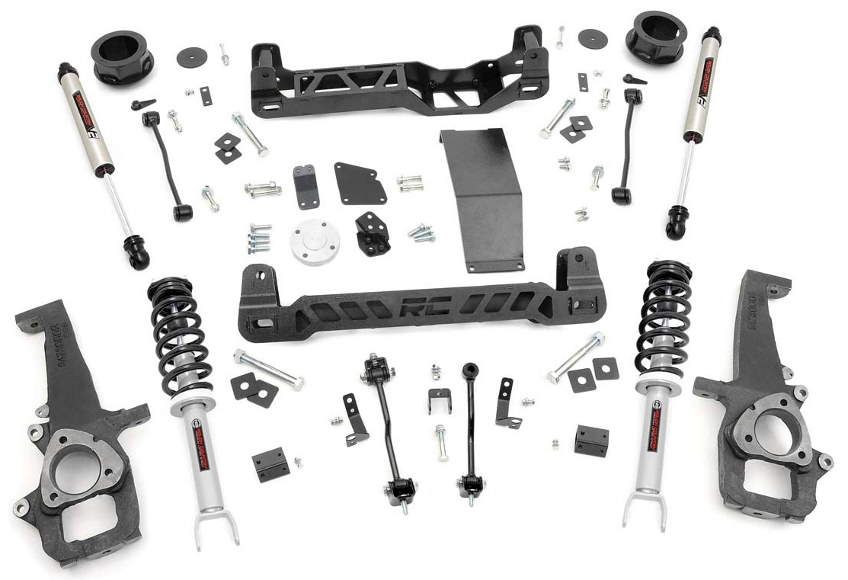 Rough Country 4" Coilover Lift Kit V2 Shocks 12-21 Ram 1500 4WD